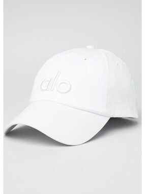 ALO Yoga White Embroidered Logo Cap